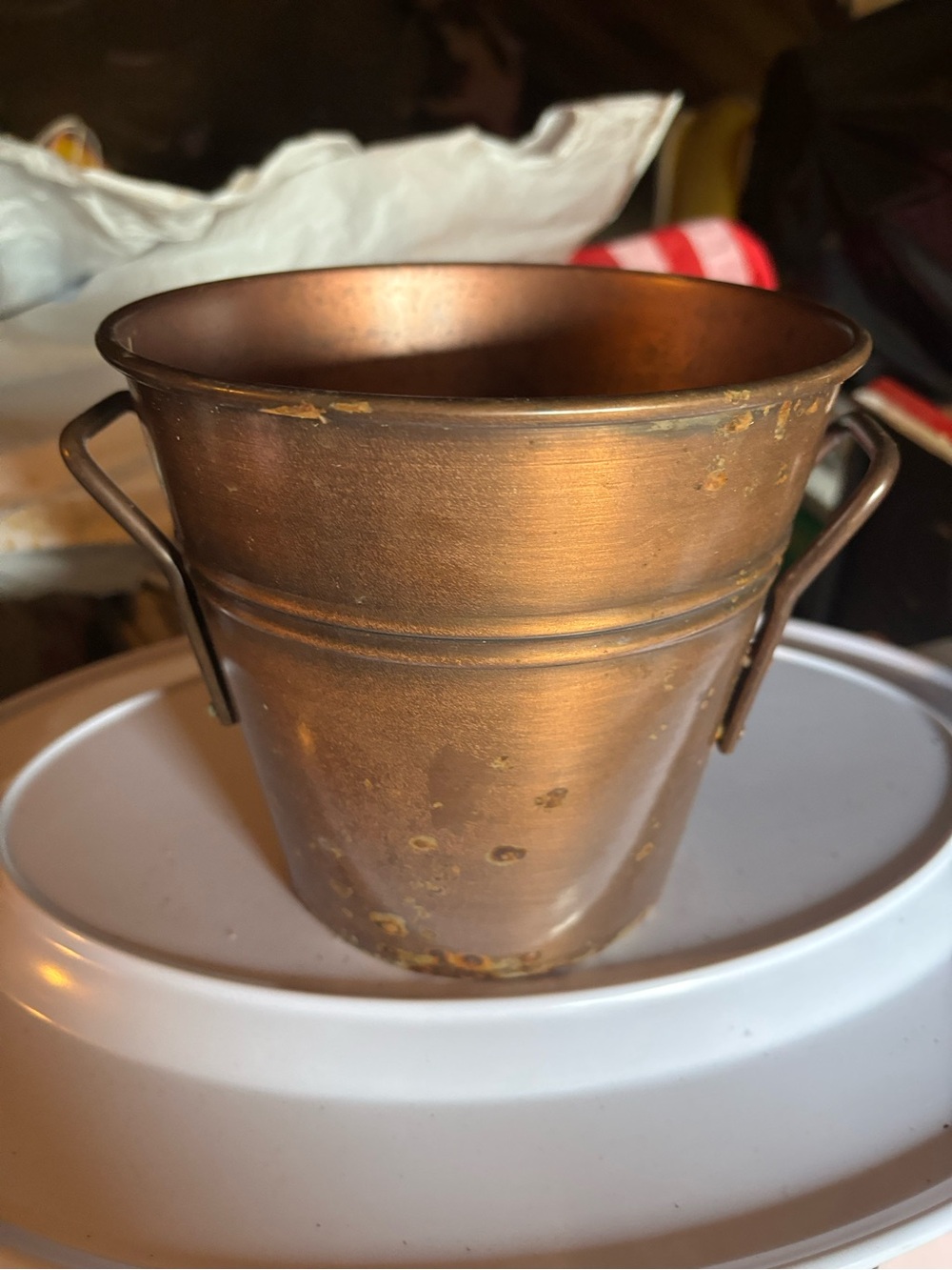 Threshold Decorative Copper-Tone Metal Bucket
